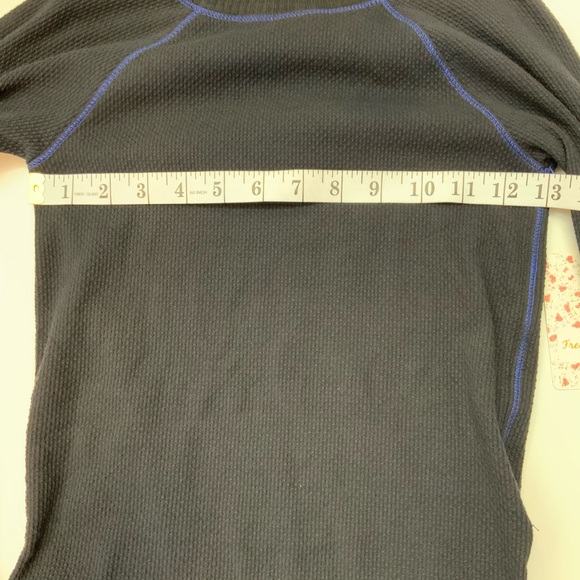 NEW XS Free People thermal, black with crochet arm - Picture 9 of 10